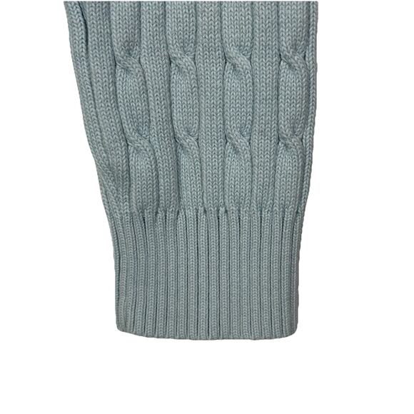 Eddie Bauer Icy Blue Cardigan Cable Knit Sweater Small Vintage Preppy Buttons - Picture 5 of 9